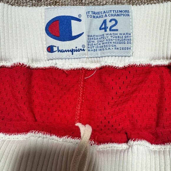 Vintage 90s Authentic Chicago Bulls Champion Pro Cut Game Shorts NBA USA Made 42 - Picture 8 of 11